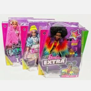 2020 MATTEL Barbie EXTRA Dolls #1 #2 & #3 Lot NIB